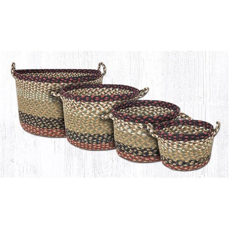 CAPITOL IMPORTING CO 8 x 6 ft. Braided Utility Basket, Burgundy and Mustard 38-UBMN019